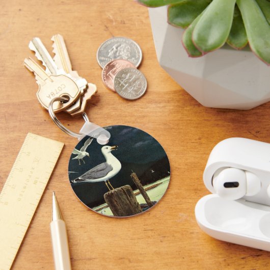  zeegarmeeuw doorboord pier, zeevogels sleutelhanger (Bureau)