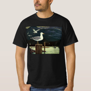 zeegarmeeuw doorboord pier, zeevogels t-shirt