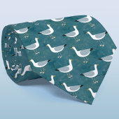 Zeegarnaal Bird Green Pattern Stropdas