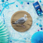 Zeegarnaal op een bord van strandpapier (Feest)