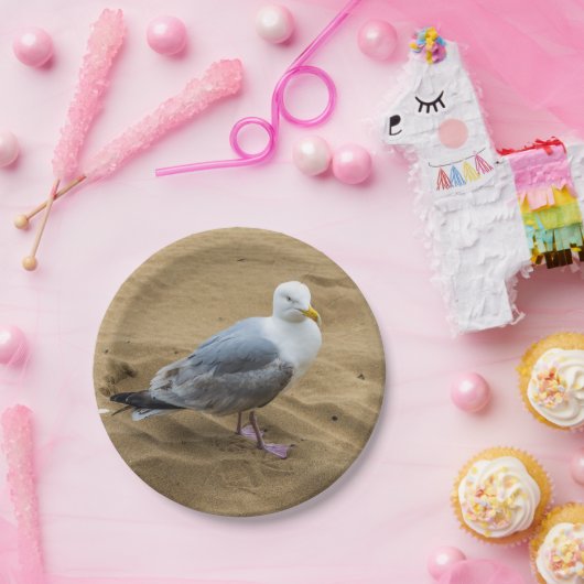 Zeegarnaal op een bord van strandpapier (Feest)