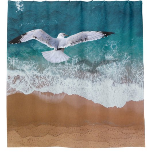 Zeegarnaal over het Zee Shore Douchegordijn (Voorkant)