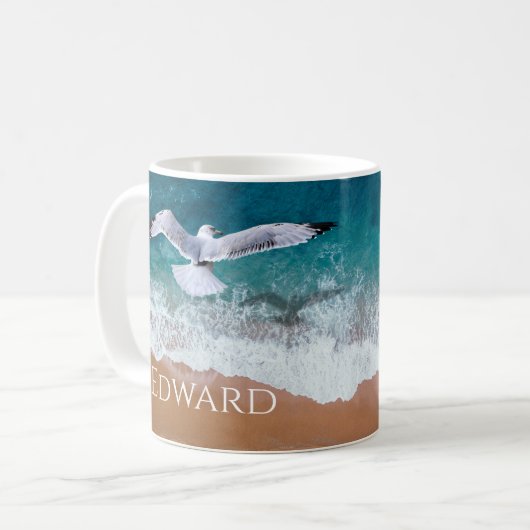 Zeegarnaal over het Zee Shore Koffiemok (Voorkant links)