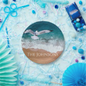 Zeegarnaal over het Zee Shore Papieren Bordje (Feest)