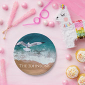 Zeegarnaal over het Zee Shore Papieren Bordje (Feest)