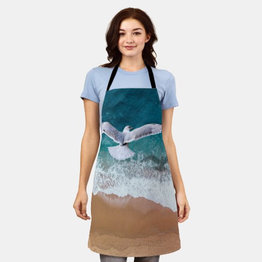 Zeegarnaal over het Zee Shore Schort (Gedragen)