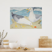 Zeegarren die op een klif rusten poster (Keuken)