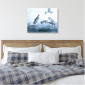Zeegarren Vlucht over het Zee Canvas Afdruk (Insitu (Slaapkamer))