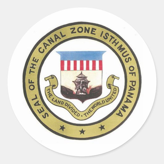 ZEEGEL VAN DE KANALZONE VAN PANAMA RONDE STICKER (Voorkant)