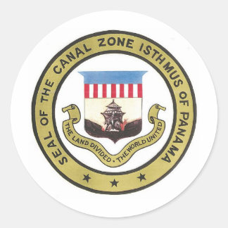 ZEEGEL VAN DE KANALZONE VAN PANAMA RONDE STICKER