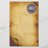 ZEEGEL VAN DE KNIGHTS TEMPLAR, bruin perkament Briefpapier (Voorkant)