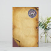ZEEGEL VAN DE KNIGHTS TEMPLAR, bruin perkament Briefpapier (Staand voorkant)