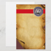 ZEEGEL VAN DE KNIGHTS TEMPLAR, bruin perkament Briefpapier (Voorkant / Achterkant)