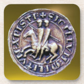 ZEEGEL VAN DE KNIGHTS TEMPLAR-geel Drankjes Onderzetter (Voorkant)