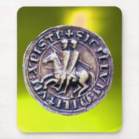 ZEEGEL VAN DE KNIGHTS TEMPLAR-geel Muismat (Voorkant)