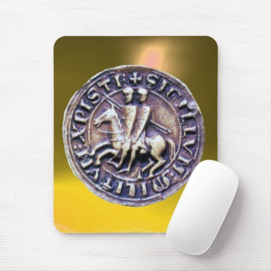 ZEEGEL VAN DE KNIGHTS TEMPLAR-geel Muismat (Met muis)