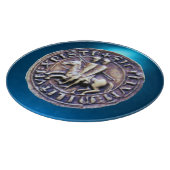 ZEEGEL VAN DE KNIGHTS TEMPLAR-geit blauw Snijplank (Hoek)