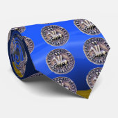 ZEEGEL VAN DE KNIGHTS TEMPLAR-geit blauw Stropdas (Opgerold)