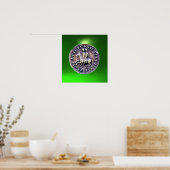 ZEEGEL VAN DE KNIGHTS TEMPLAR-gem groen Poster (Keuken)
