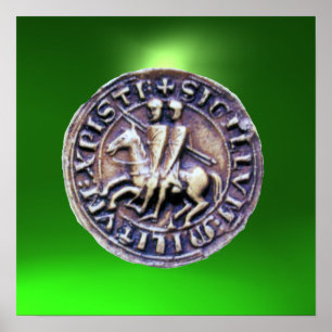 ZEEGEL VAN DE KNIGHTS TEMPLAR-gem groen Poster