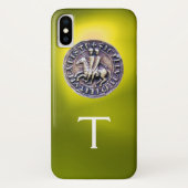 ZEEGEL VAN DE KNIGHTS TEMPLAR MONOGRAM geel Case-Mate iPhone Case (Achterkant)