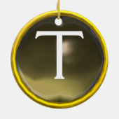 ZEEGEL VAN DE KNIGHTS-TEMPLAR-MONOGRAM grijs Keramisch Ornament (Achterkant)