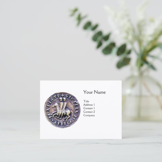 ZEEGEL VAN DE KNIGHTS TEMPLAR MONOGRAM White Visitekaartje (Staand voorkant)
