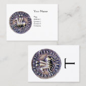 ZEEGEL VAN DE KNIGHTS TEMPLAR MONOGRAM White Visitekaartje (Voorkant / Achterkant)