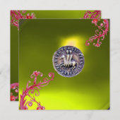 ZEEGEL VAN DE KNIGHTS TEMPLAR-topaz geel Kaart (Voorkant / Achterkant)