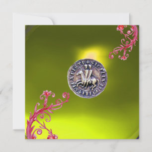 ZEEGEL VAN DE KNIGHTS TEMPLAR-topaz geel Kaart