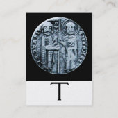 ZEEGEL VAN HET KNIGHTS-MONOGRAM-goud Visitekaartje (Achterkant)