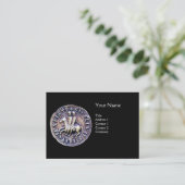 ZEEGEL VAN HET KNIGHTS-MONOGRAM-goud Visitekaartje (Staand voorkant)