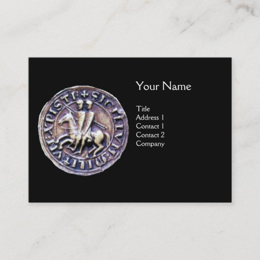 ZEEGEL VAN HET KNIGHTS-MONOGRAM-goud Visitekaartje (Voorkant)
