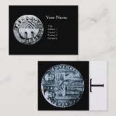 ZEEGEL VAN HET KNIGHTS-MONOGRAM-goud Visitekaartje (Voorkant / Achterkant)