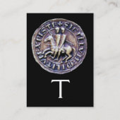 ZEEGEL VAN HET KNIGHTS-MONOGRAM-platina Visitekaartje (Achterkant)