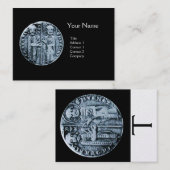 ZEEGEL VAN HET KNIGHTS-MONOGRAM-platina Visitekaartje (Voorkant / Achterkant)