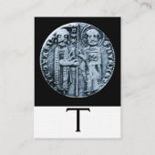 ZEEGEL VAN HET KNIGHTS-MONOGRAMMA VAN DE TEMPLAR VISITEKAARTJE (Achterkant)