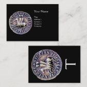 ZEEGEL VAN HET KNIGHTS TEMPLAR MONOGRAM zwart Visitekaartje (Voorkant / Achterkant)