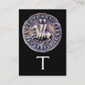 ZEEGEL VAN HET KNIGHTS TEMPLAR MONOGRAM zwart Visitekaartje (Achterkant)