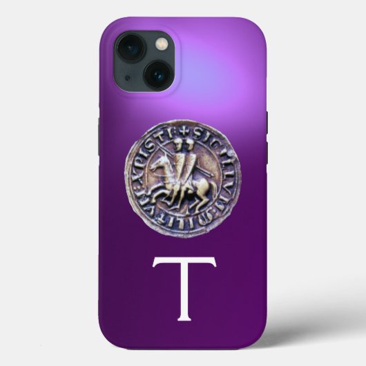 ZEEGEL VAN HET Paarse KNIGHTS TEMPLAR MONOGRAM Case-Mate iPhone Case (Achterkant)
