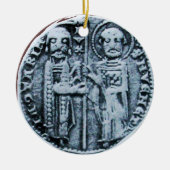 ZEEGEL VAN HET paarse KNIGHTS TEMPLAR MONOGRAM Keramisch Ornament (Voorkant)