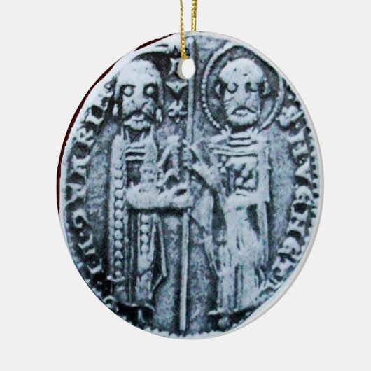 ZEEGEL VAN HET paarse KNIGHTS TEMPLAR MONOGRAM Keramisch Ornament (Links)