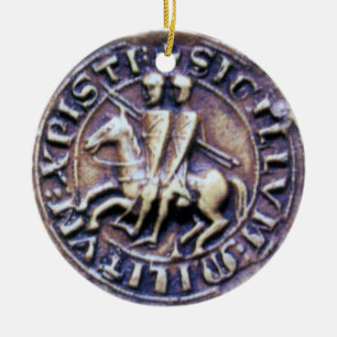 ZEEGEL VAN HET paarse KNIGHTS TEMPLAR MONOGRAM Keramisch Ornament