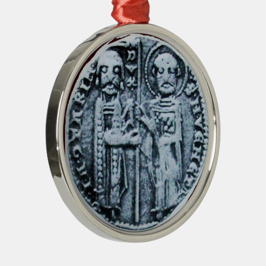 ZEEGEL VAN HET paarse KNIGHTS TEMPLAR MONOGRAM Metalen Ornament (Rechts)