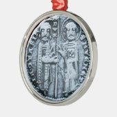 ZEEGEL VAN HET paarse KNIGHTS TEMPLAR MONOGRAM Metalen Ornament (Links)