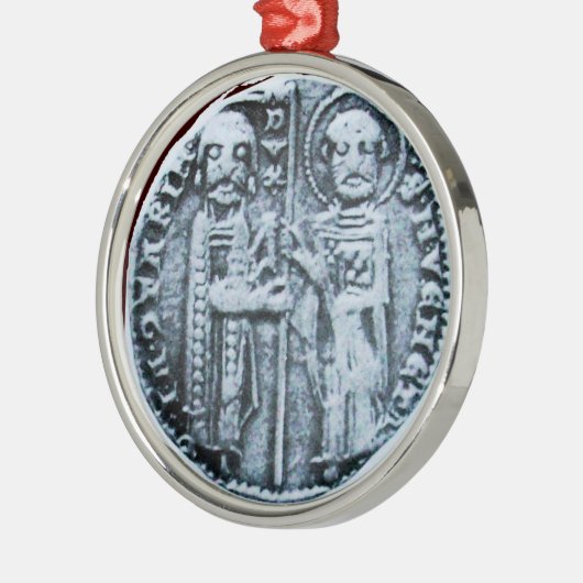 ZEEGEL VAN HET paarse KNIGHTS TEMPLAR MONOGRAM Metalen Ornament (Links)