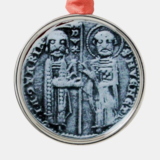 ZEEGEL VAN HET paarse KNIGHTS TEMPLAR MONOGRAM Metalen Ornament (Voorkant)