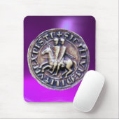 ZEEGEL VAN HET paarse KNIGHTS TEMPLAR Muismat (Met muis)
