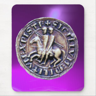 ZEEGEL VAN HET paarse KNIGHTS TEMPLAR Muismat