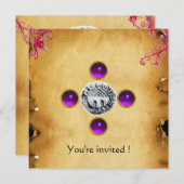 ZEEGEL VAN HET paarse KNIGHTS TEMPLAR TAU Kaart (Voorkant / Achterkant)